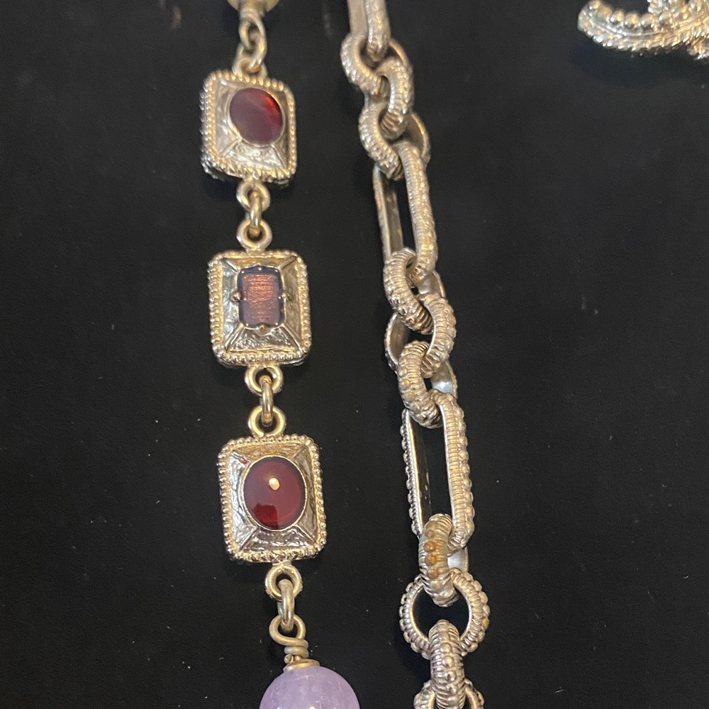 CHANEL Gold and Purple Cross Pendant Necklace - Picture 6 of 12